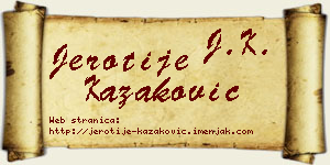 Jerotije Kazaković vizit kartica